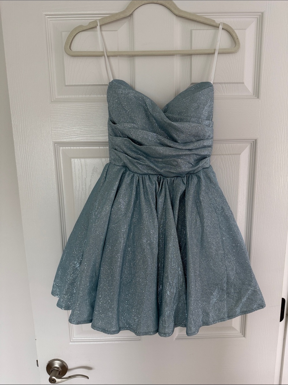 NWT Sparkle Blue HOCO Dress with Sweetheart Bodice
